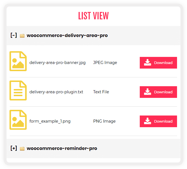 WP Display Files in List View