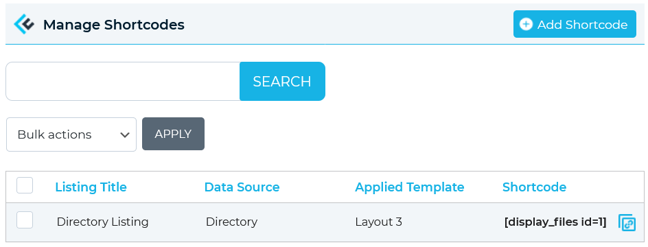 Manage Shortcodes