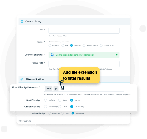 Filter Files Listing Through File Extentions