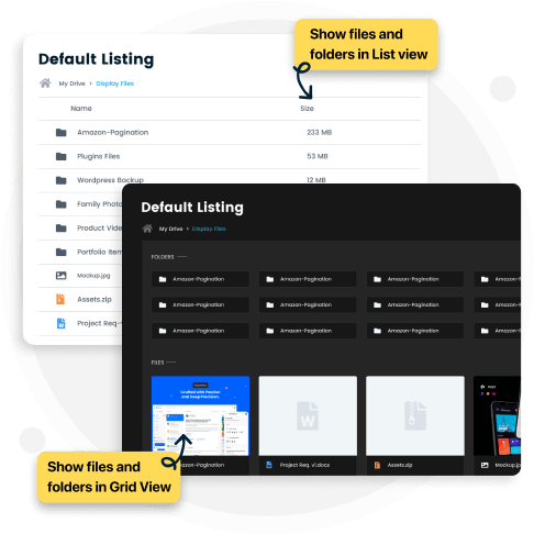 List & Grid View For Listing Files